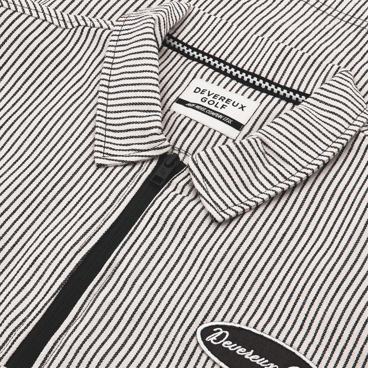 Devereux Mechanic 1/4 Zip Polo Shirt - Faded Black Pinstripe image 3