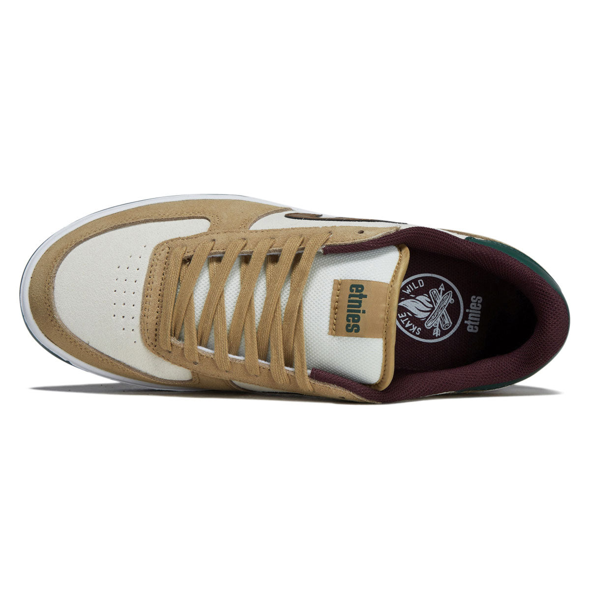 Etnies x Skate Wild Emerson Shoes - Tan/Green image 3