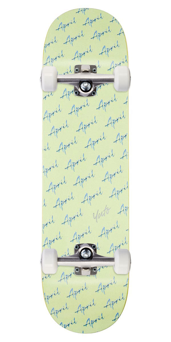 April Yuto Script Logo Skateboard Complete - Green - 8.00