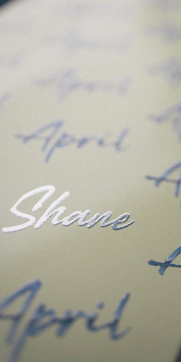 April Shane Script Logo Skateboard Deck - Yellow - 8.125