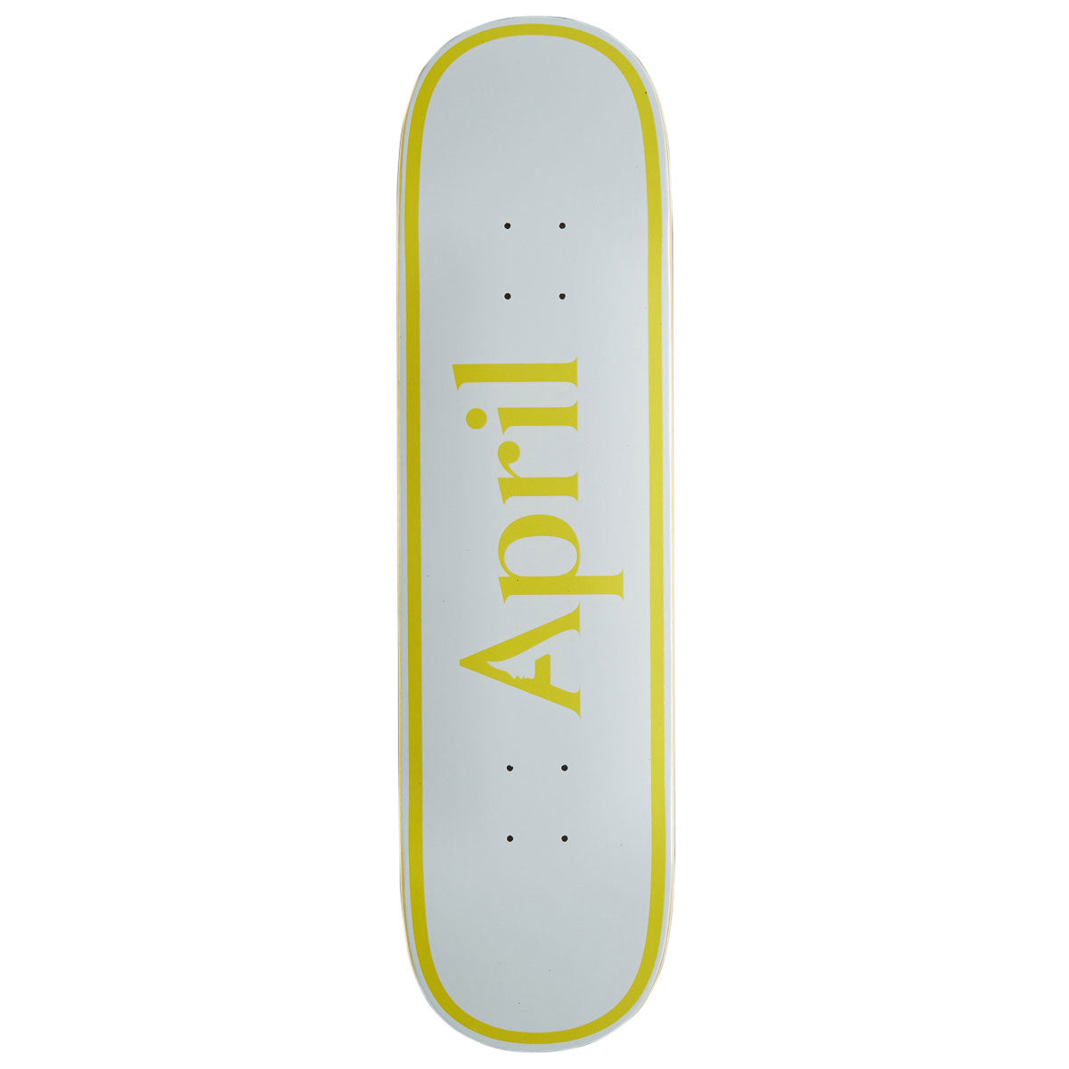 April OG Logo Twin Skateboard Deck - Yellow/White - 8.25