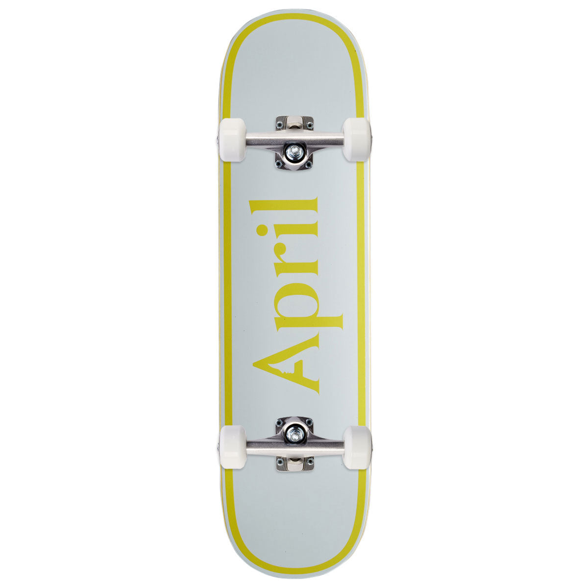 April OG Logo Twin Skateboard Complete - Yellow/White - 8.25