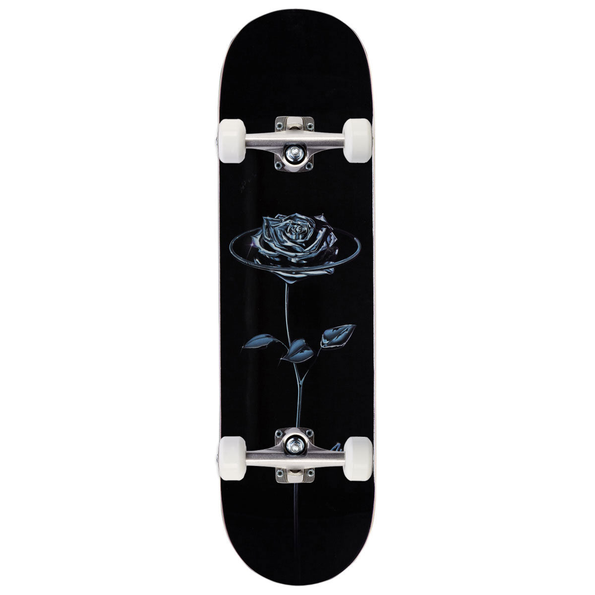 April Chrome Rose Skateboard Complete - Black - 8.50
