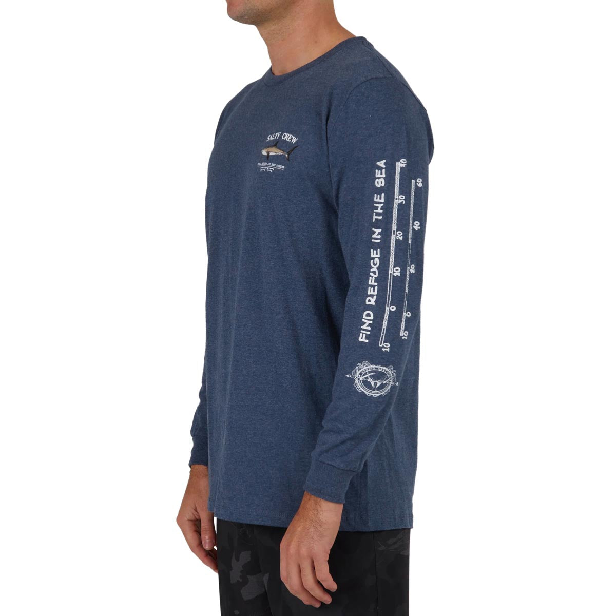 Salty Crew Bruce Classic Long Sleeve T-Shirt - Navy Heather image 5