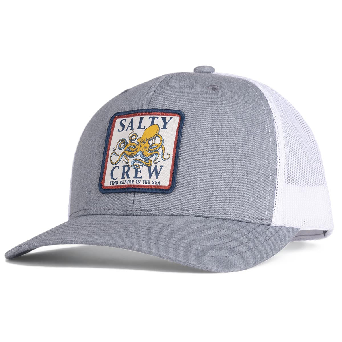 Salty Crew Ink Slinger Retro Trucker Hat - Heather Grey/White image 1
