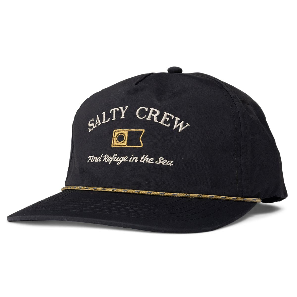 Salty Crew Steadfast 5 Panel Hat - Black image 1