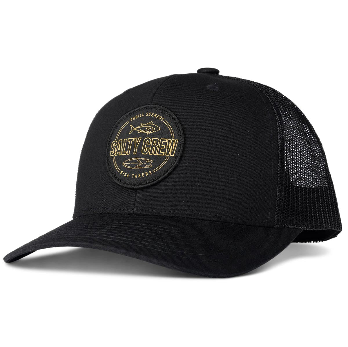 Salty Crew Outlined Retro Trucker Hat - Black image 1