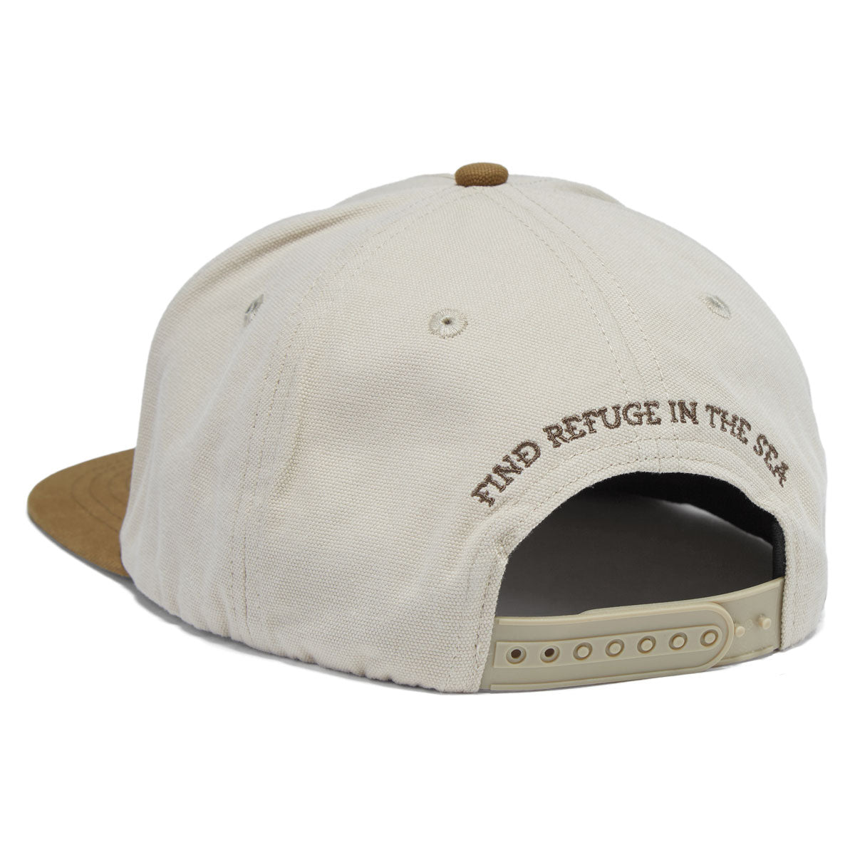 Salty Crew Old School 5 Panel Hat - Oyster/Brown image 2