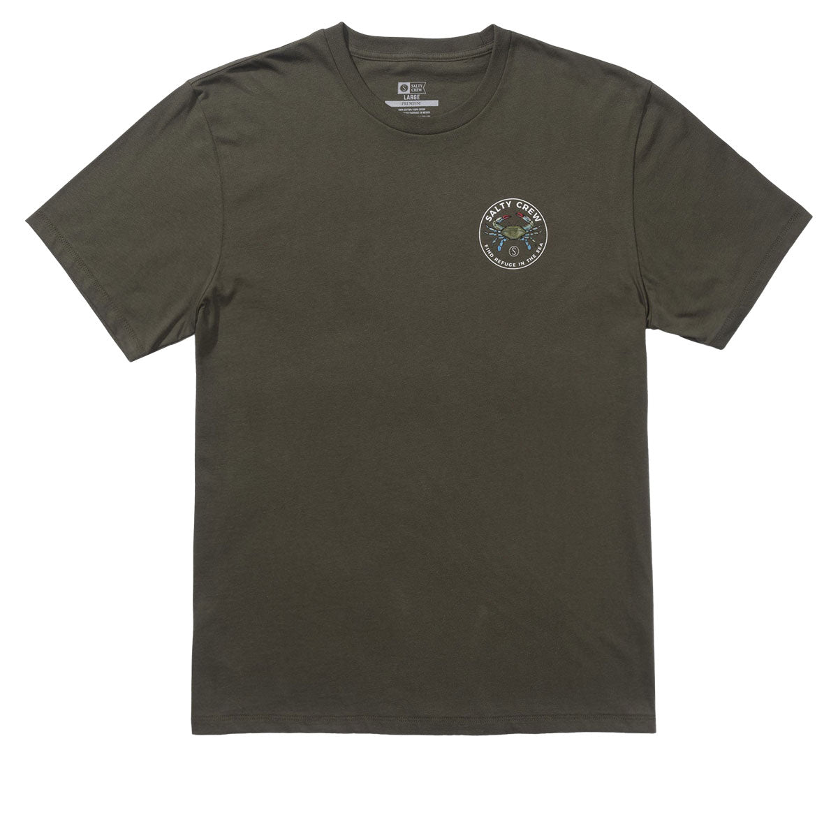 Salty Crew Blue Crabber T-Shirt - Dusty Olive image 2