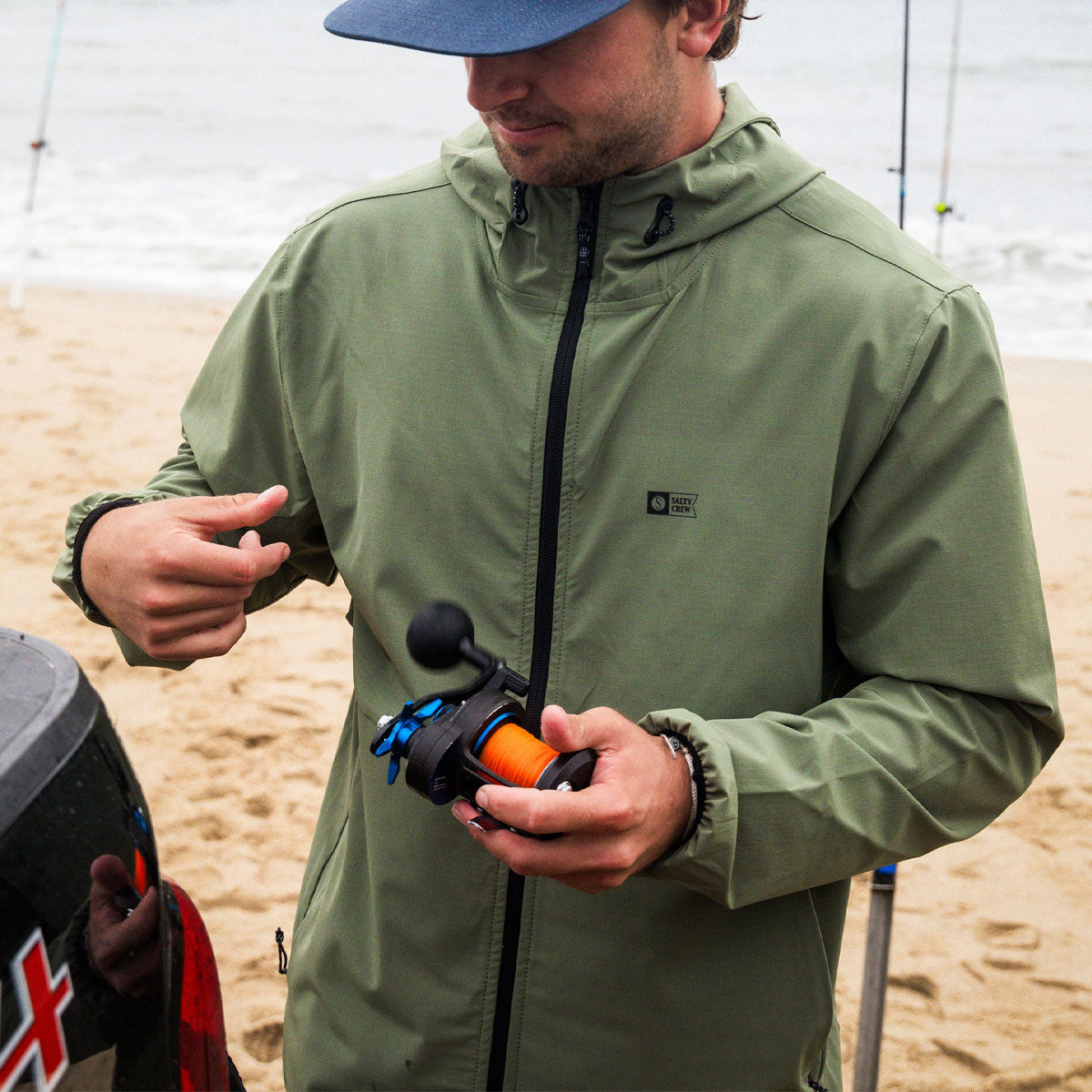 Salty Crew Stowaway Windbreaker Jacket - Four Leaf Clover image 2