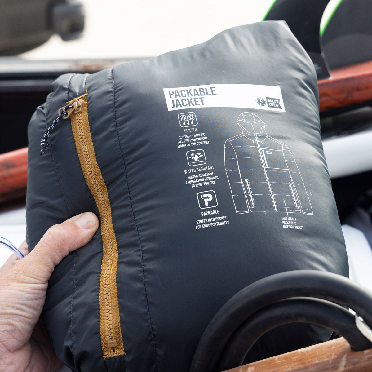 Salty Crew Barrier Hooded Jacket - Bronze Brown image 5