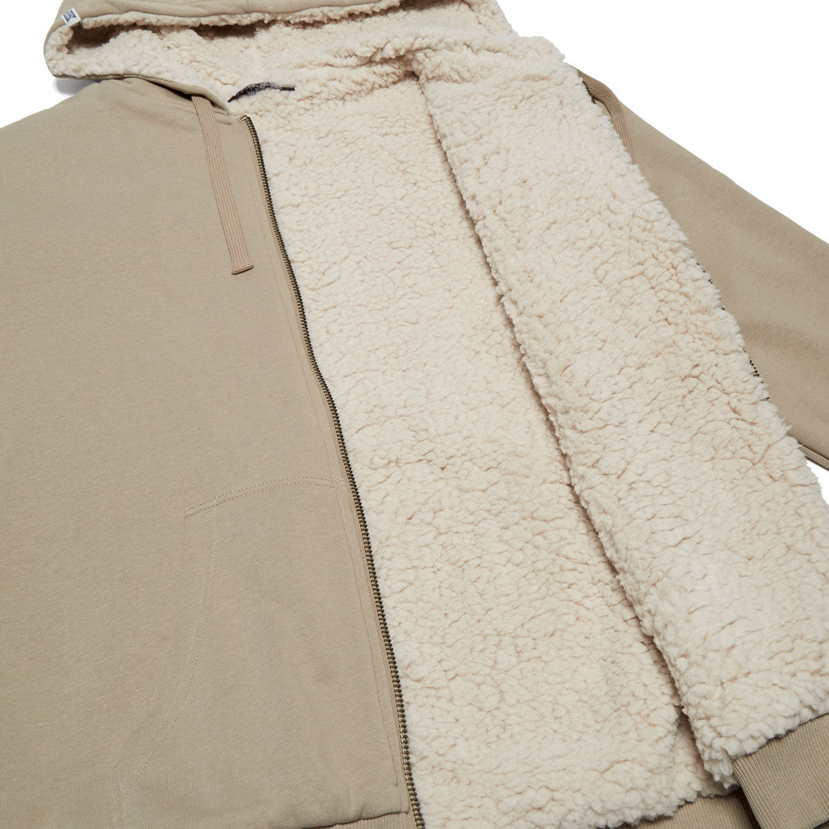 Salty Crew Coastal Sherpa Zip Up Hoodie - Khaki image 2