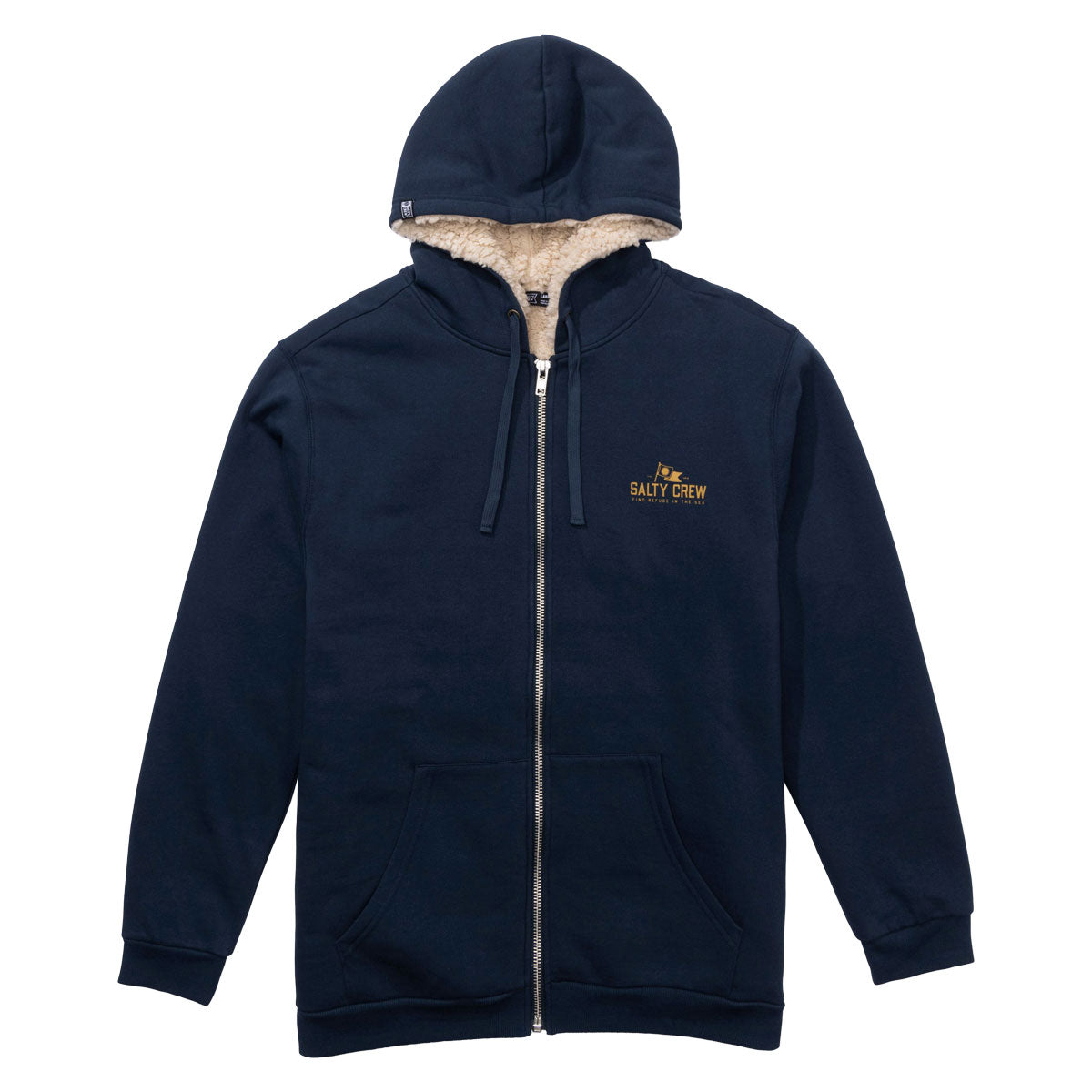 Salty Crew Coastal Sherpa Zip Up Hoodie - Midnight Navy image 1