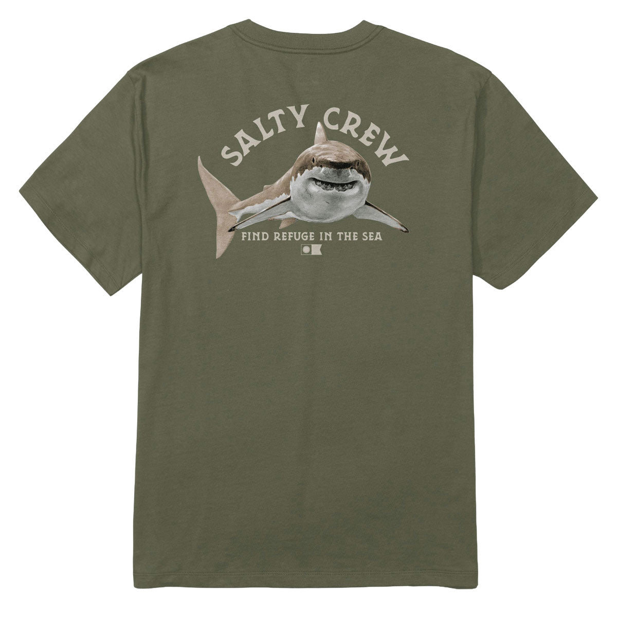 Salty Crew Lurking T-Shirt - Dusty Olive image 1