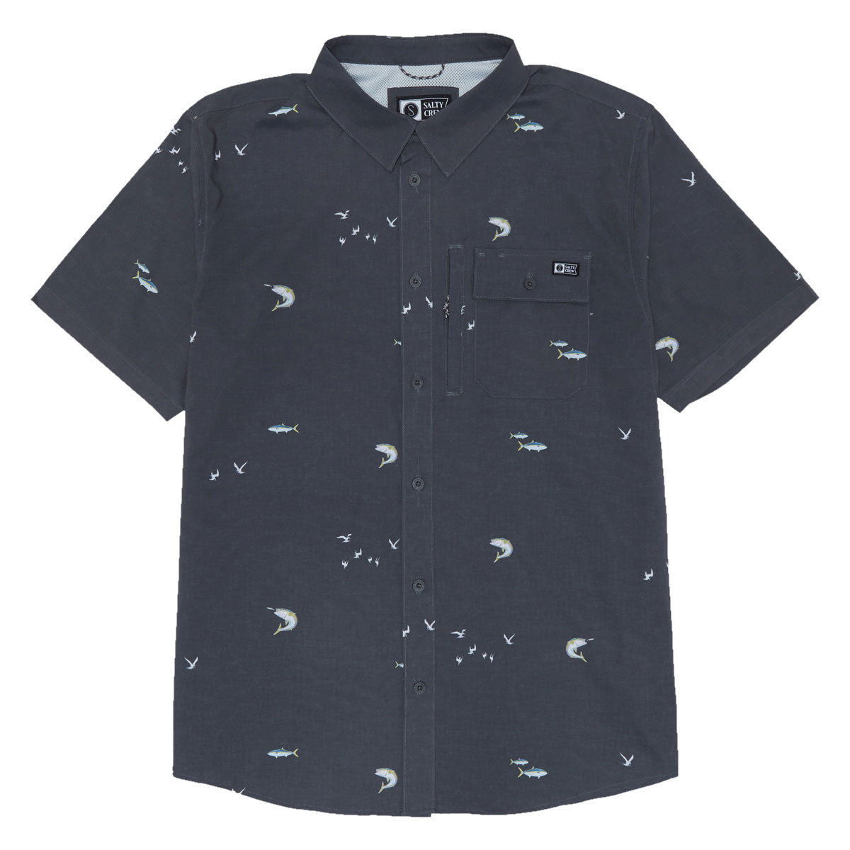 Salty Crew Flagship UV Button Up Shirt - Dark Grey image 1