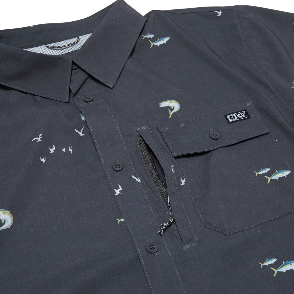 Salty Crew Flagship UV Button Up Shirt - Dark Grey image 3