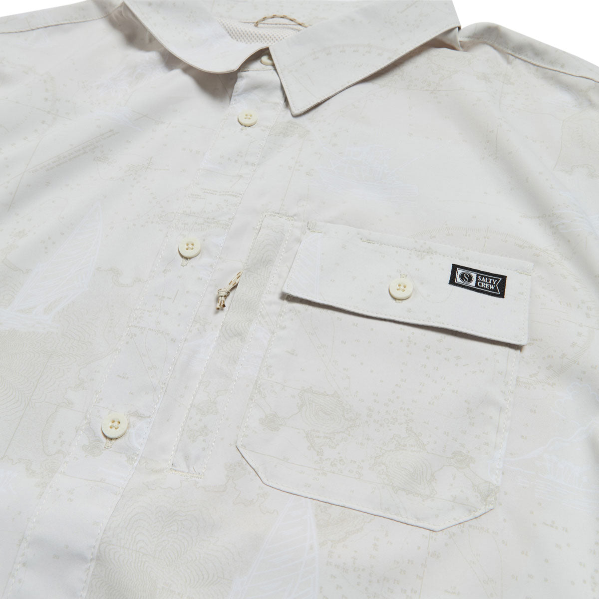 Salty Crew Flagship UV Button Up Shirt - Off White image 2