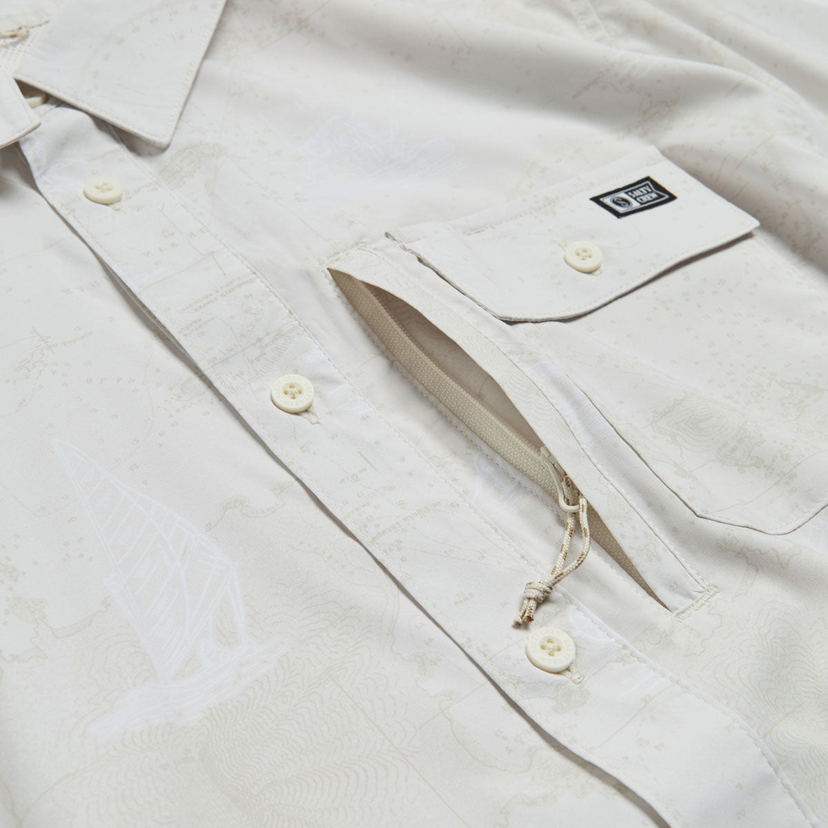 Salty Crew Flagship UV Button Up Shirt - Off White image 3