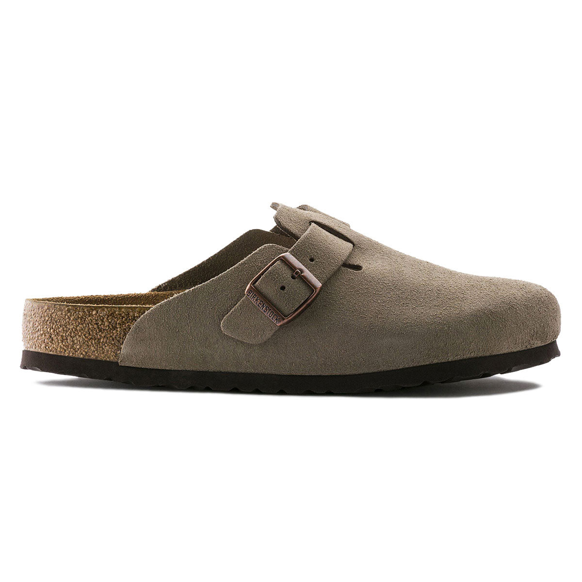 Birkenstock Womens Boston Soft Footbed Sandals - Taupe Suede image 1