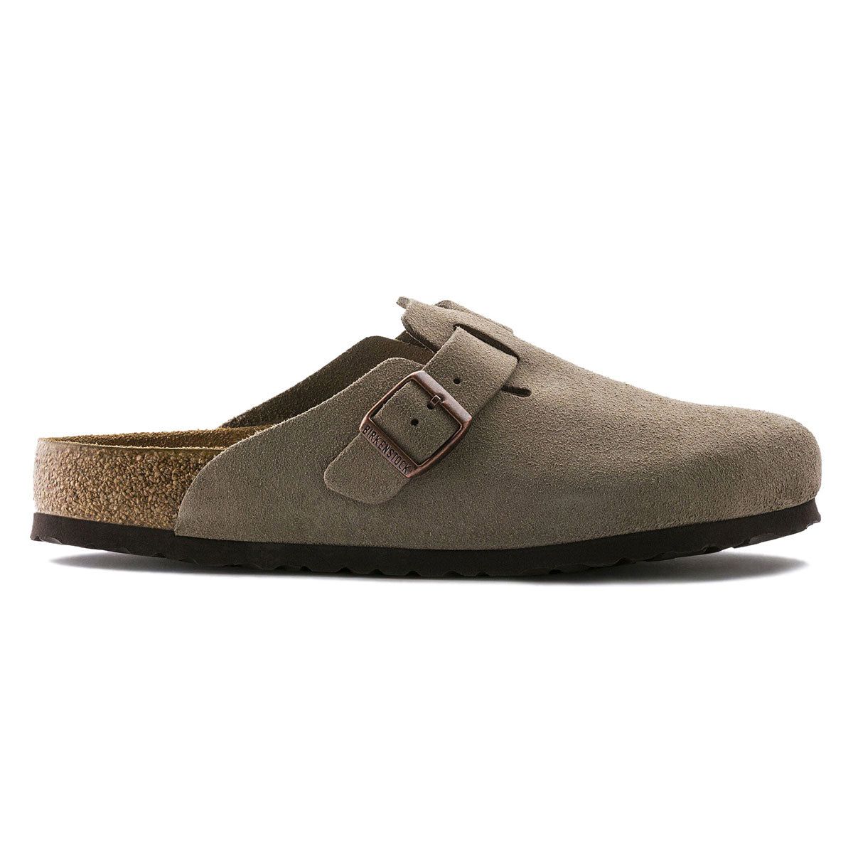 Birkenstock Boston Soft Footbed Sandals - Taupe Suede image 1