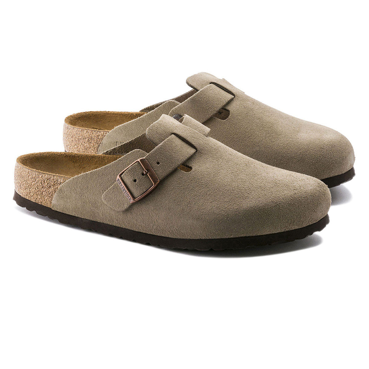 Birkenstock Boston Soft Footbed Sandals - Taupe Suede image 2