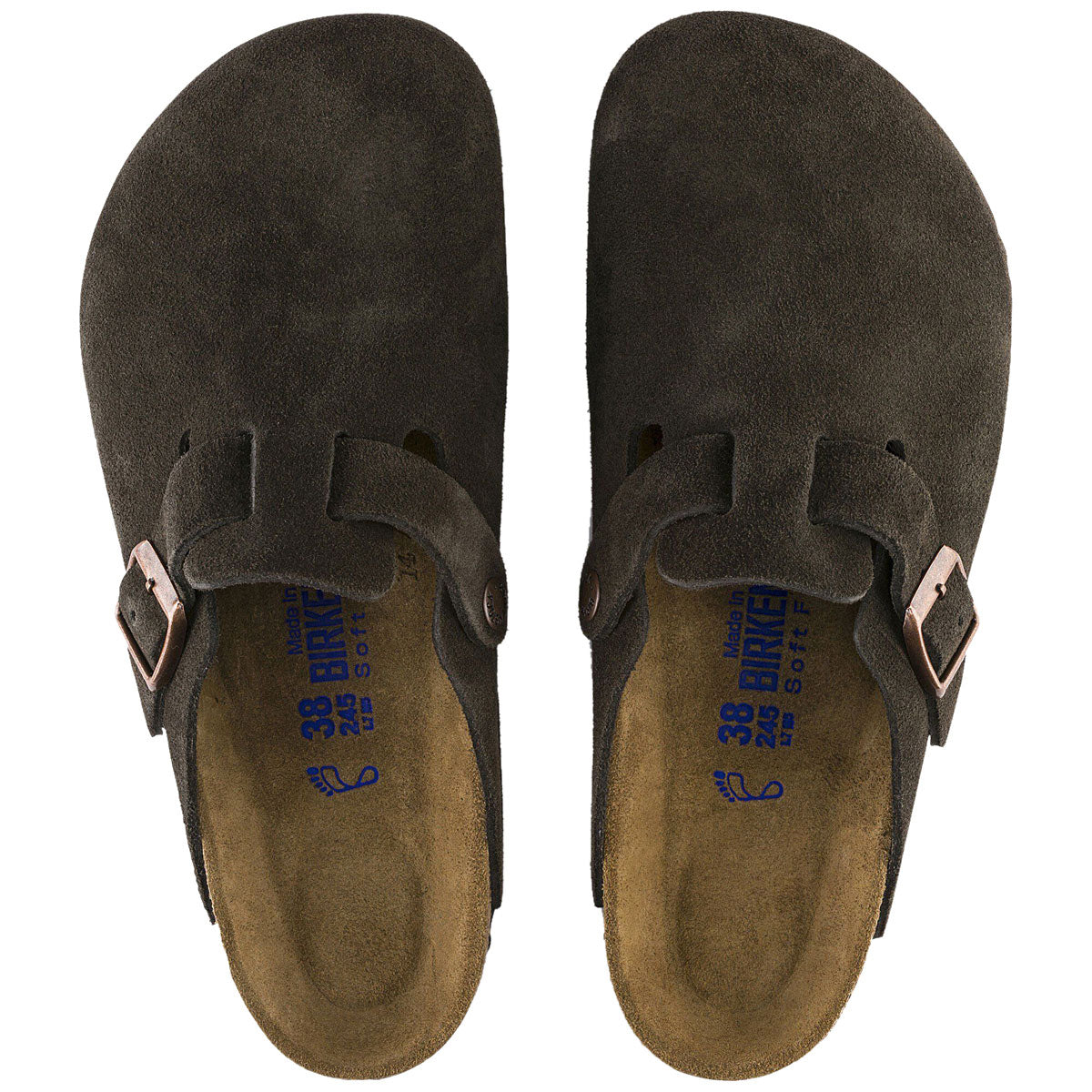 Birkenstock Womens Boston Soft Footbed Sandals - Mocha Suede image 3