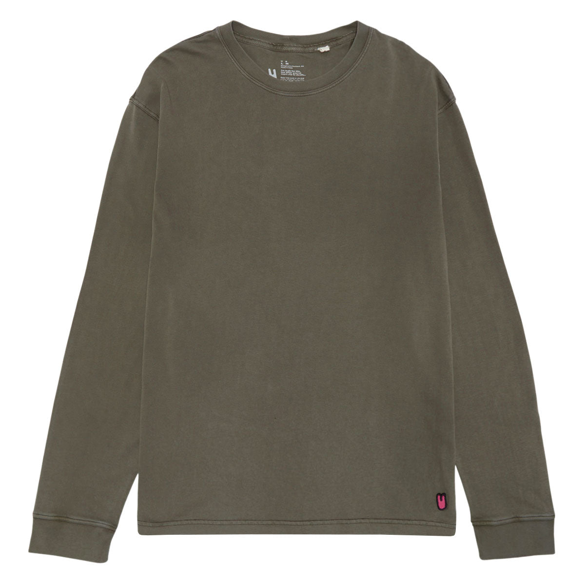 Unless Essentials Long Sleeve T-Shirt - Olive Washed image 1