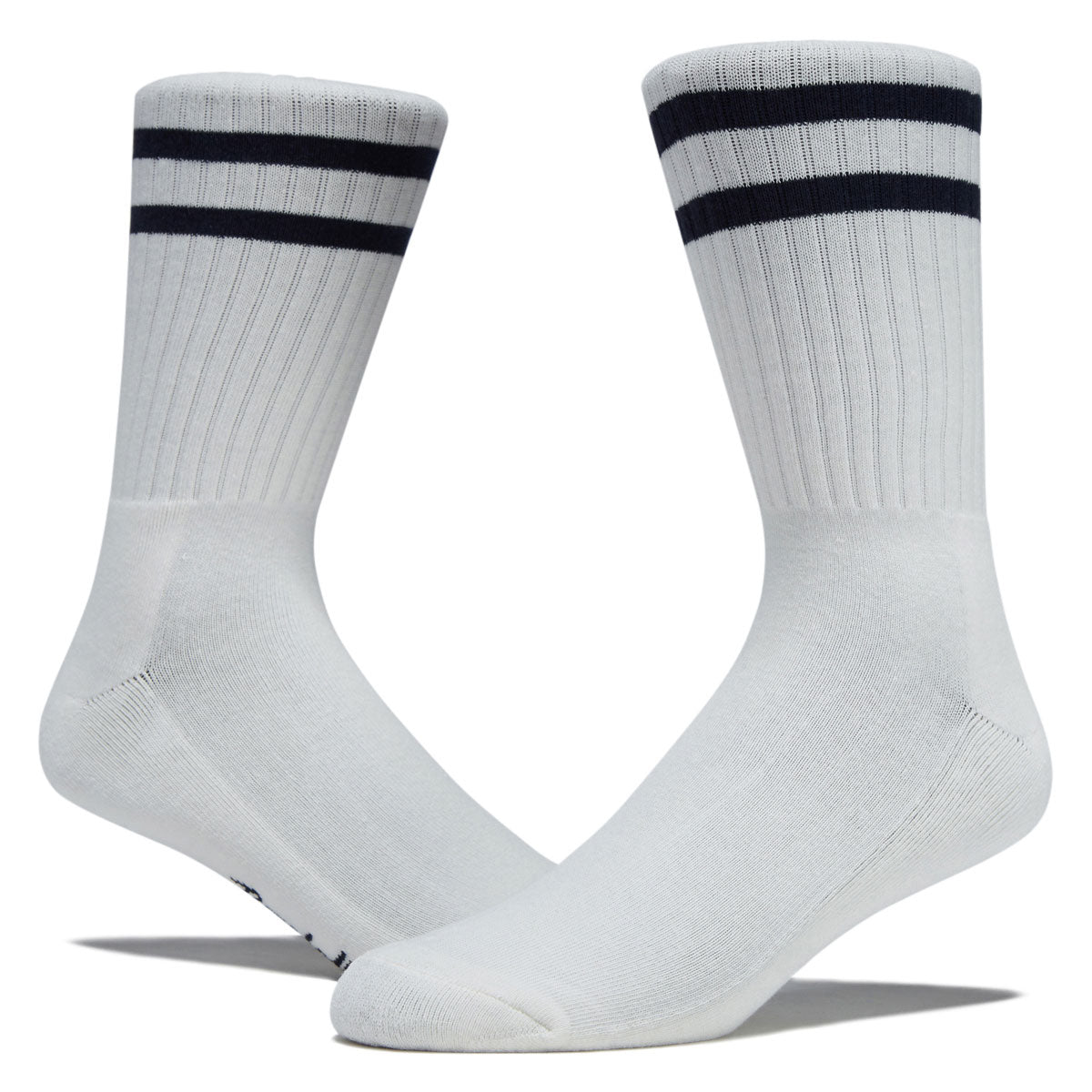 Bonfolk Retro Stripe Crew Socks - Cloud White/Navy image 2