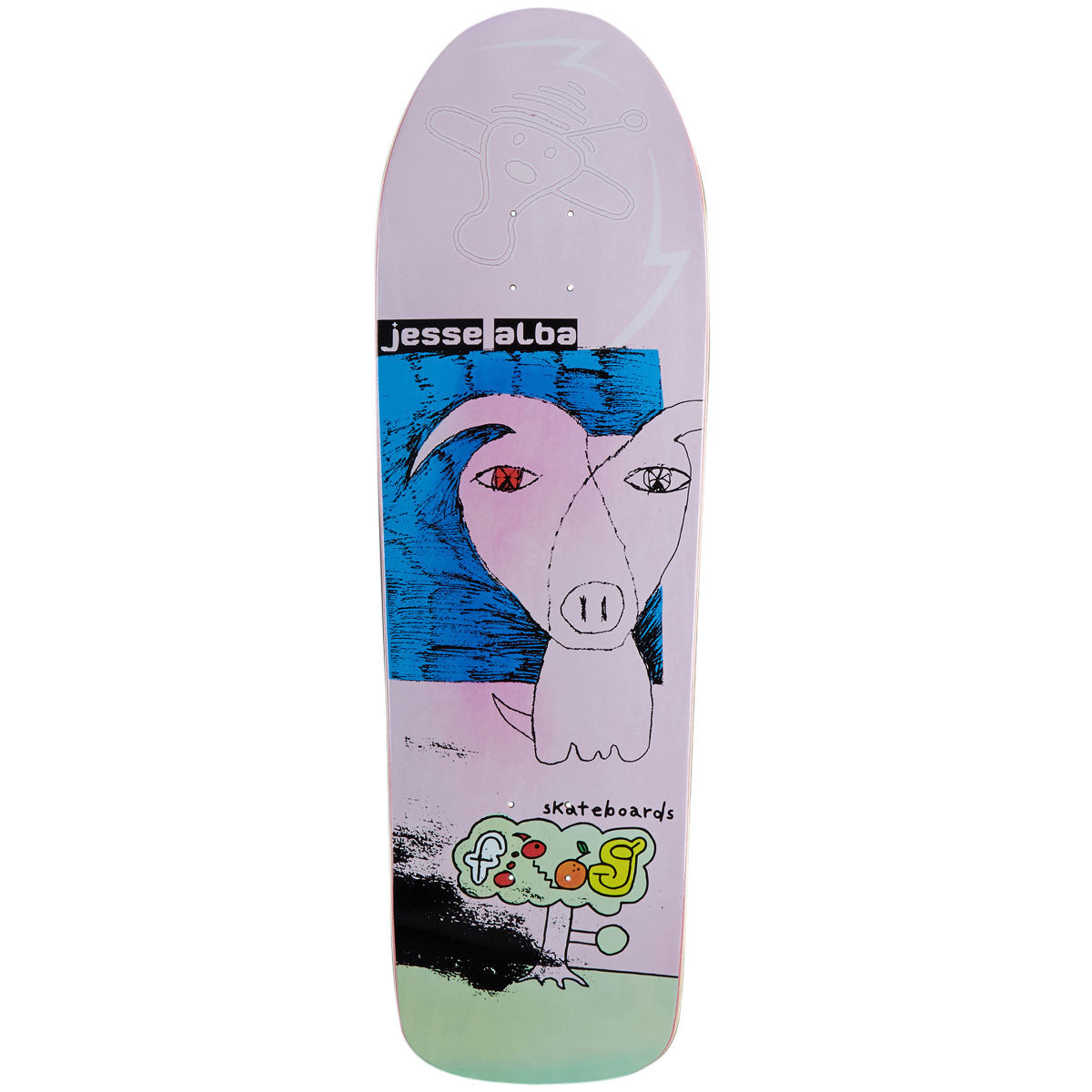 Frog Pig Mode Jesse Alba Skateboard Deck - Pink - 9.60