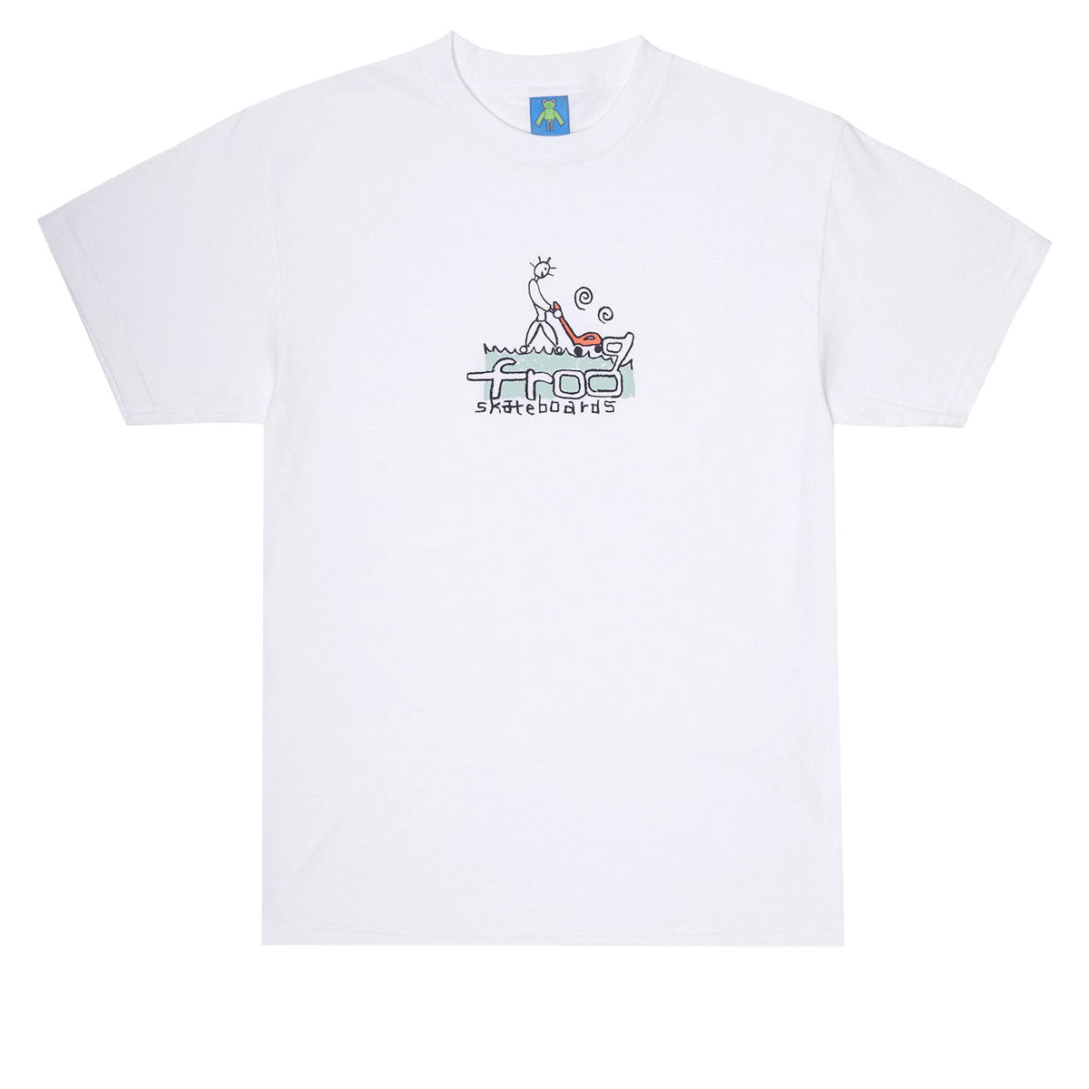 Frog Lawn Mower Man T-Shirt - White image 1