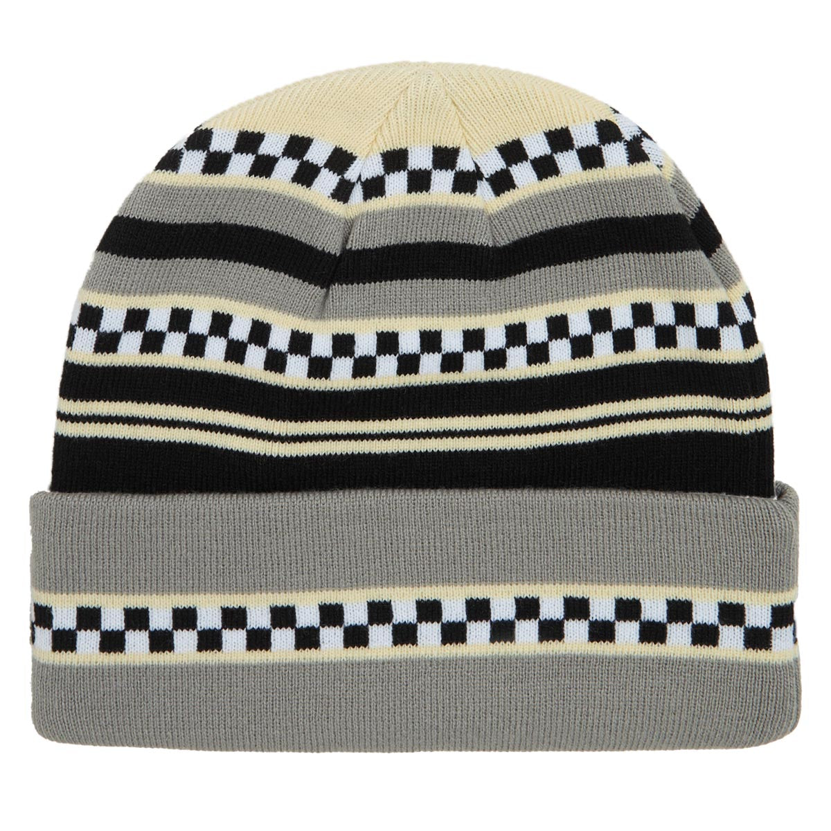 Corduroy Checkstripe Beanie - Stone Grey image 2