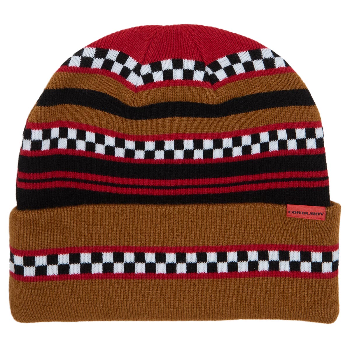 Corduroy Checkstripe Beanie - Nutmeg image 1