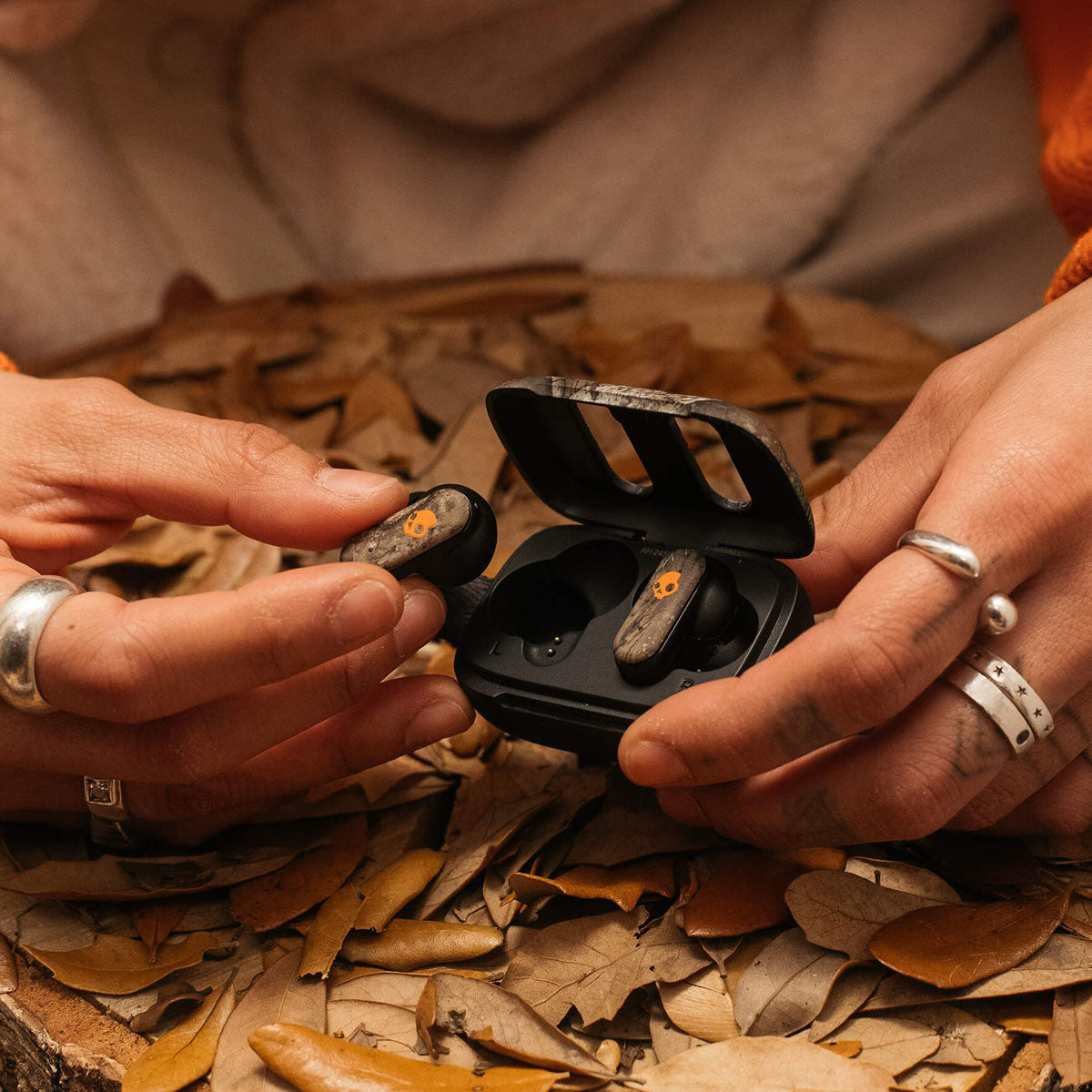 Skullcandy TW Dime 3 Headphones - Real Tree APX Orange image 5