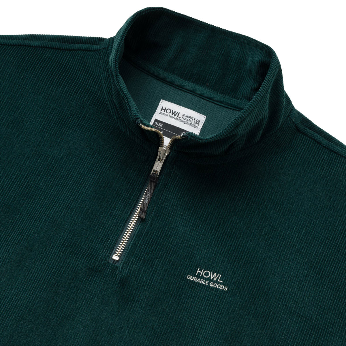 Howl Corduroy Half Zip Jacket - Green image 2