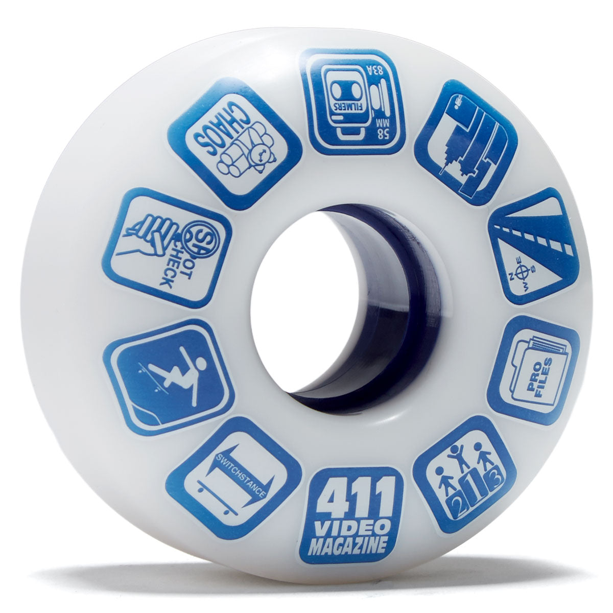 411 Filmer 83a Skateboard Wheels - White - 58mm image 1
