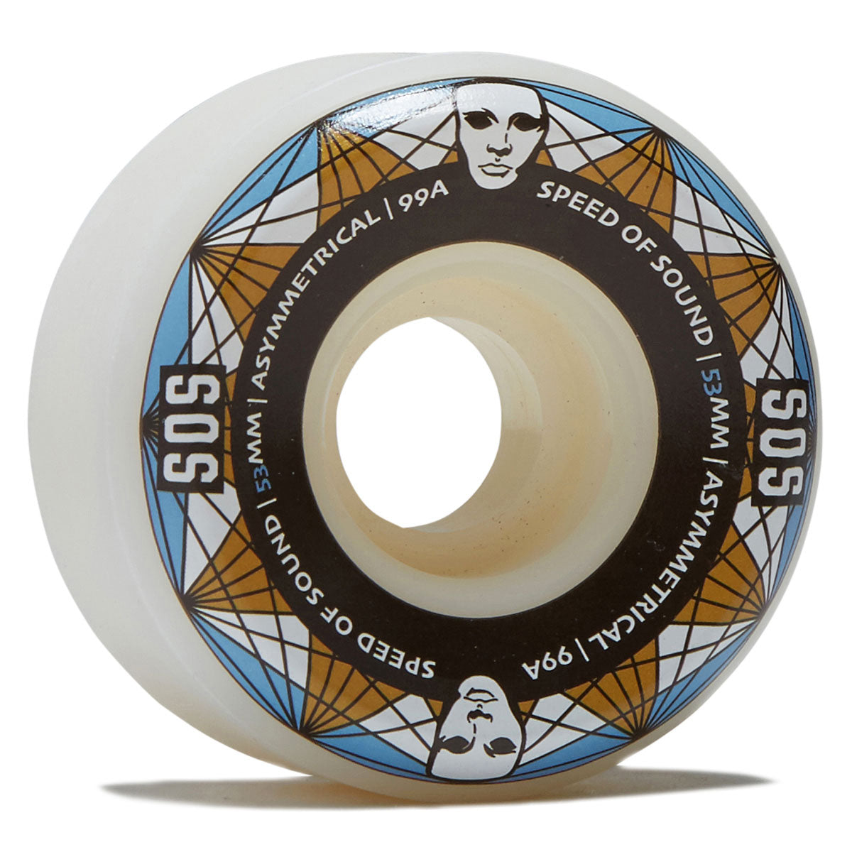 Opera SOS Barbwire Asymmetrical 99a Skateboard Wheels - White - 53mm image 1