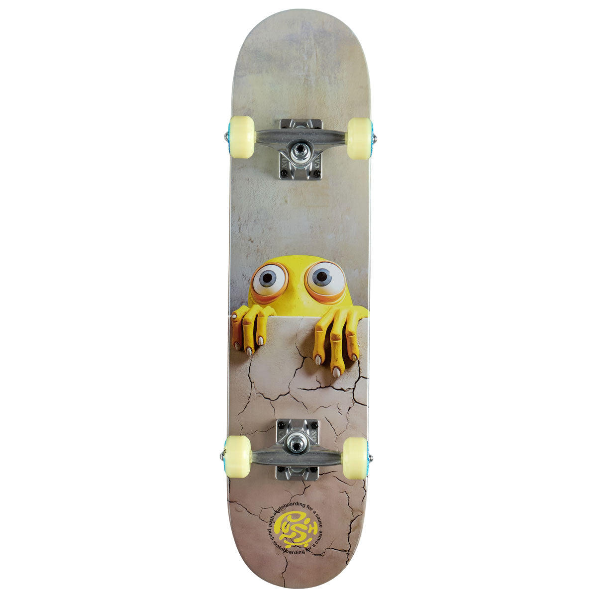 Push Peek Over FP Soft Top Pre-Built Skateboard Complete - Yellow - 7.00