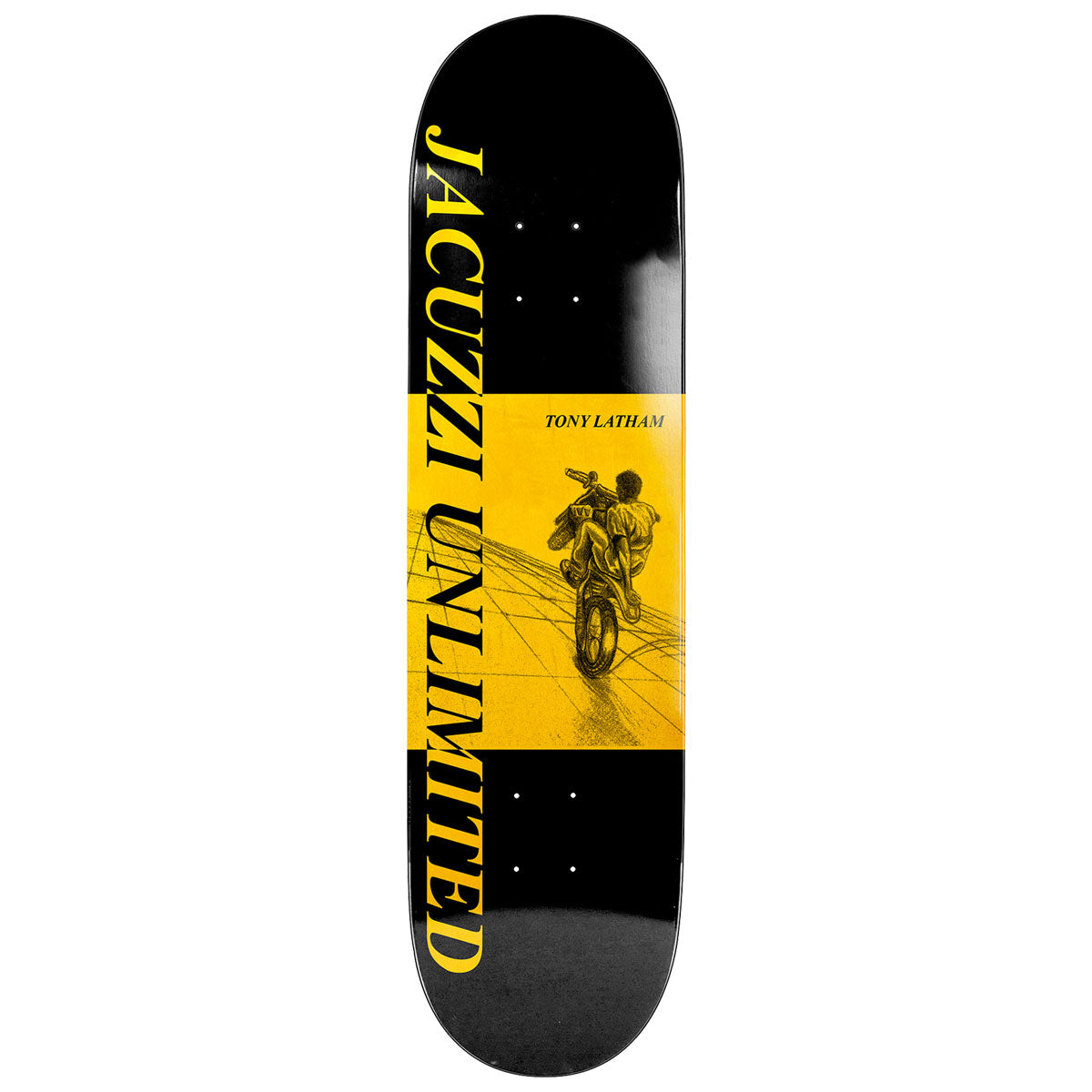 Jacuzzi Unlimited Tony Latham Dirtbike EX7 Skateboard Deck - Yellow - 8.25