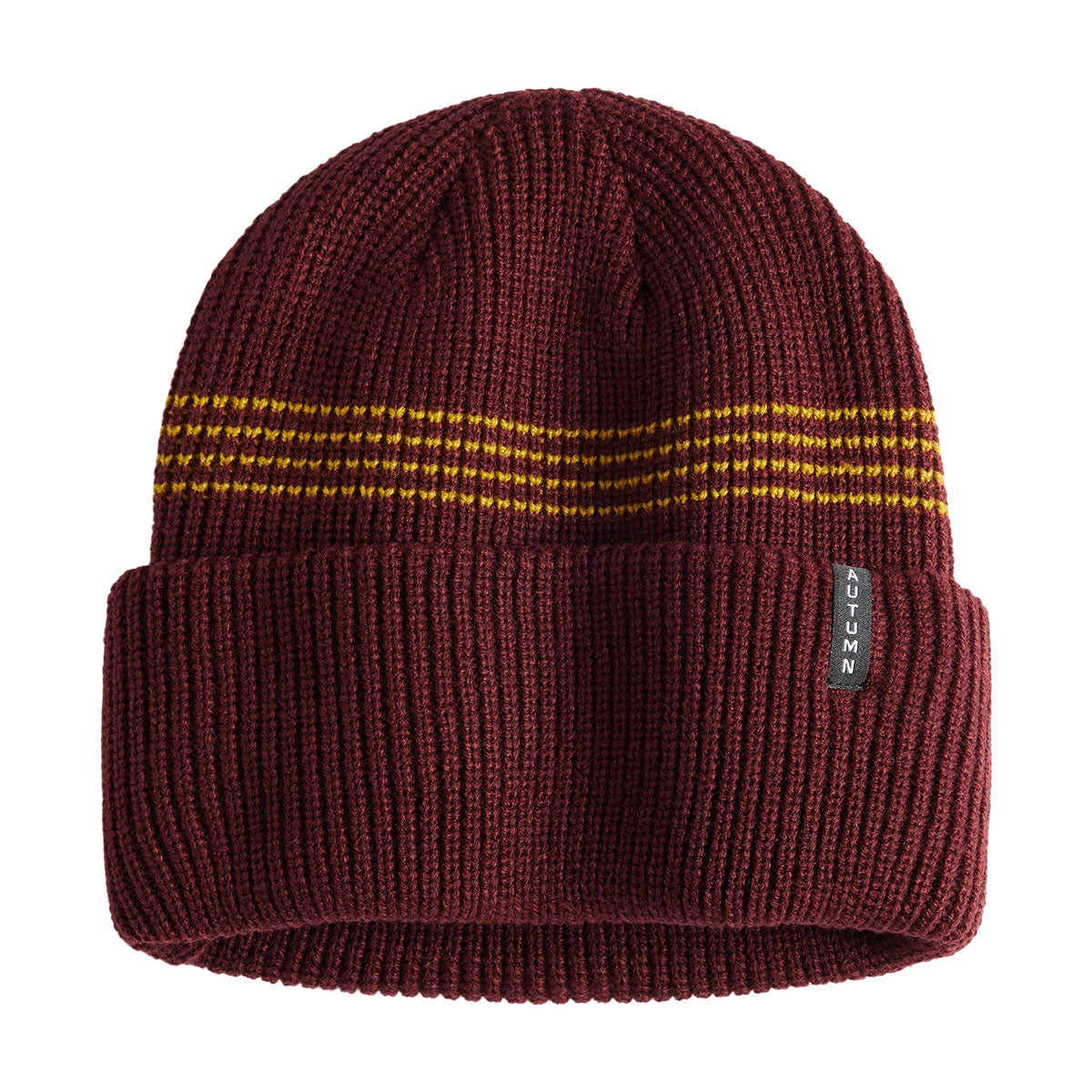 Autumn Mini Stripe Beanie - Burgundy image 1