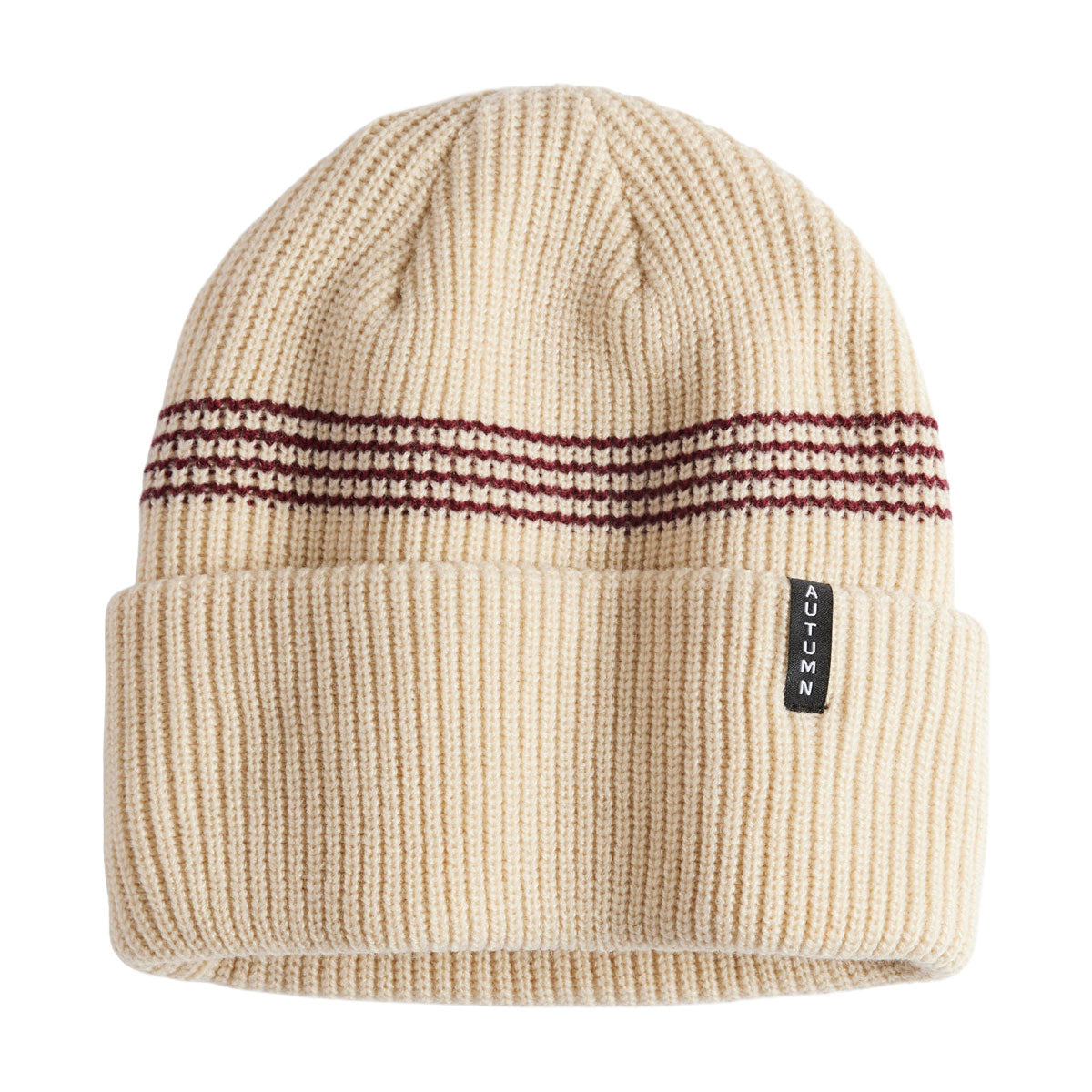 Autumn Mini Stripe Beanie - Oatmeal image 1