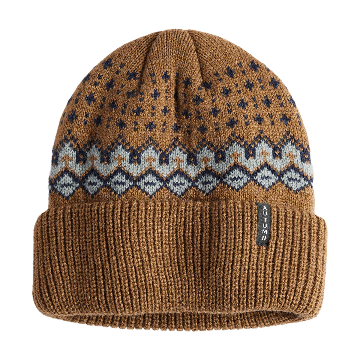 Autumn Fairisle Beanie - Light Brown image 1