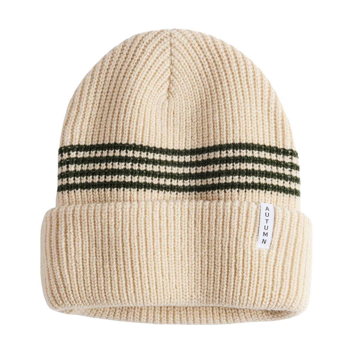 Autumn Youth Mini Stripe Beanie - Oatmilk image 1