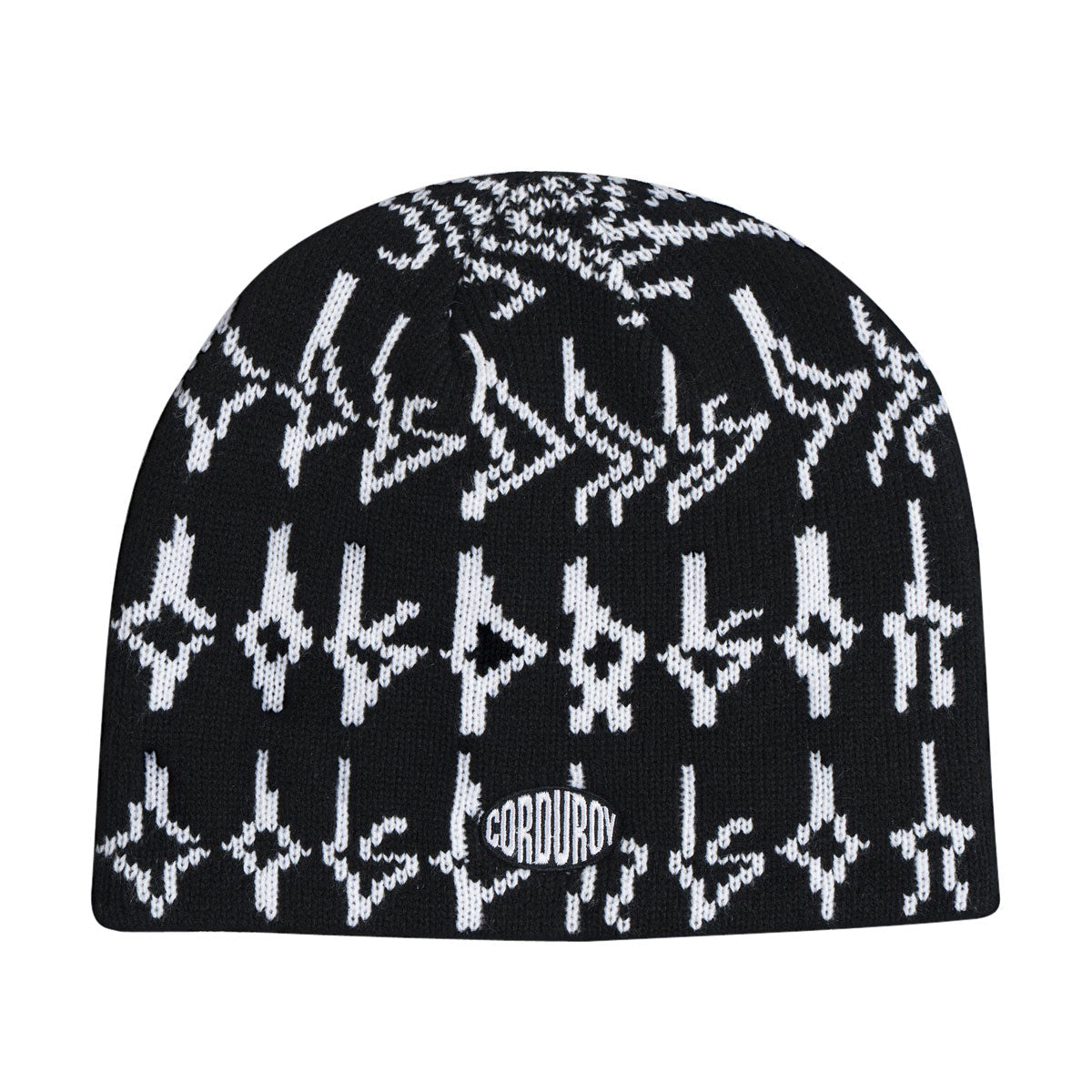 Corduroy Tracers Skully Beanie - Black image 1
