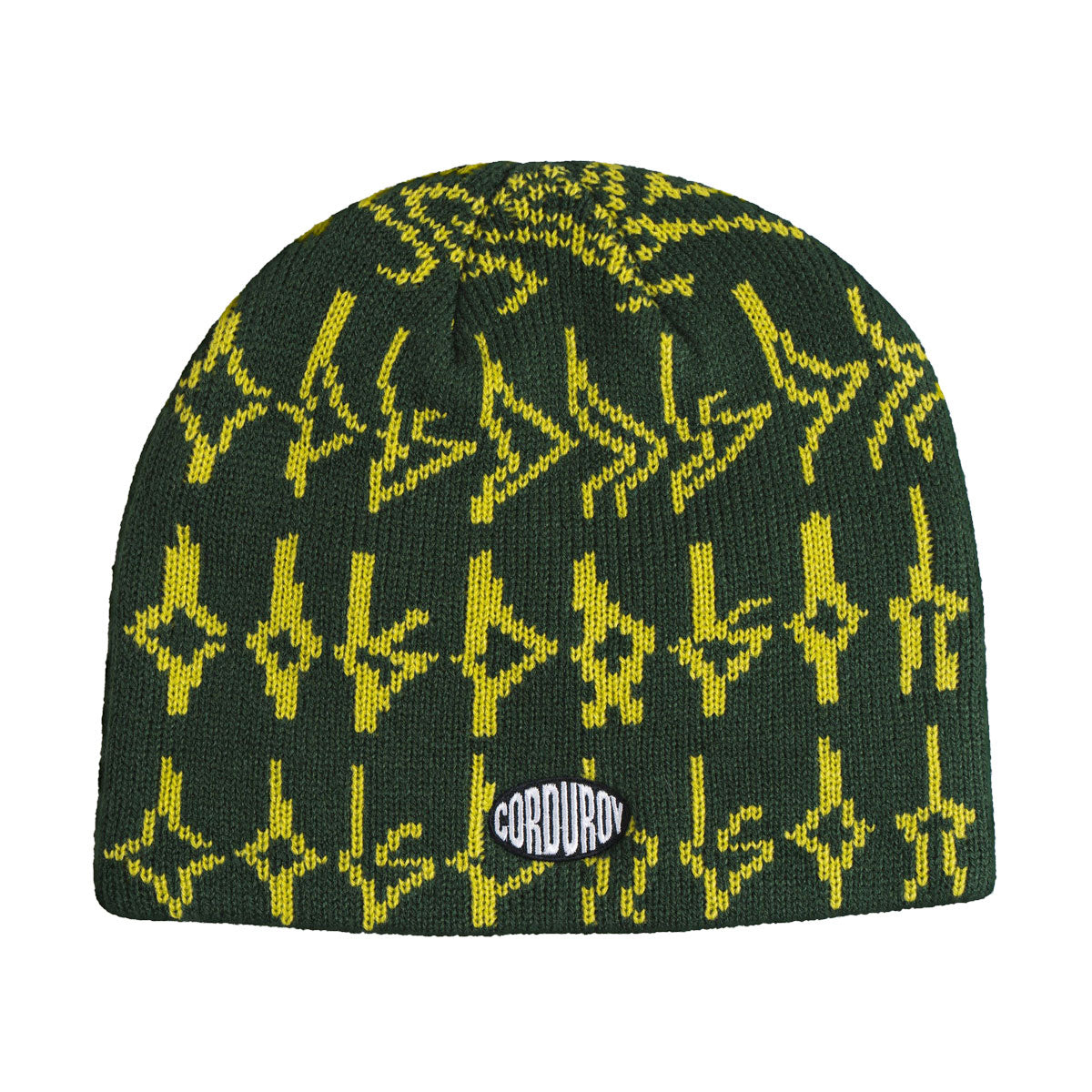 Corduroy Tracers Skully Beanie - Emerald image 1