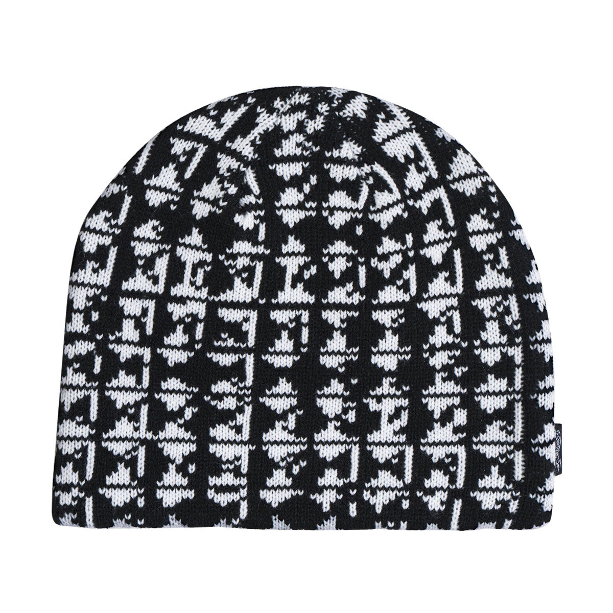 Corduroy Studs Skully Beanie - Black image 1