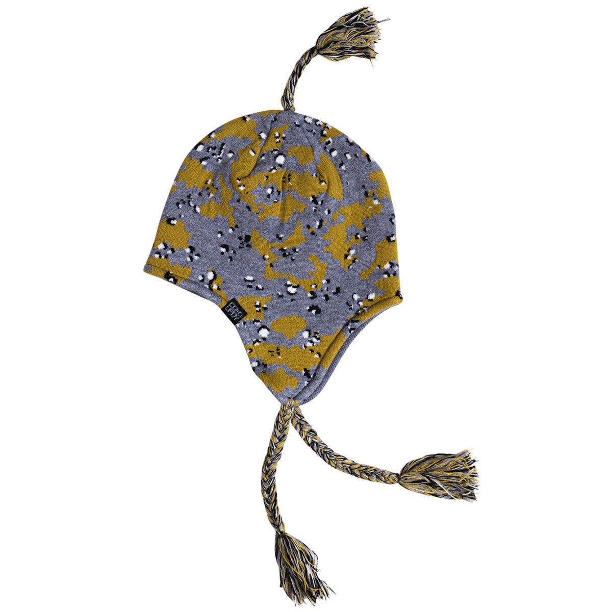 Corduroy Chip Camo Ear Flap Beanie - Cement image 1