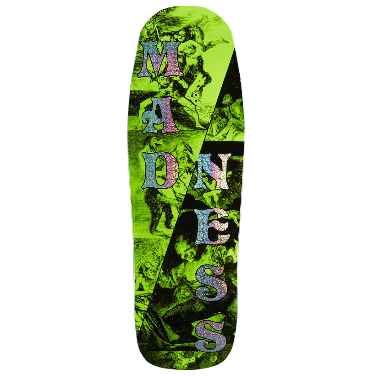Madness Split R7 Skateboard Deck - Safety Yellow/Holographic - 10.00