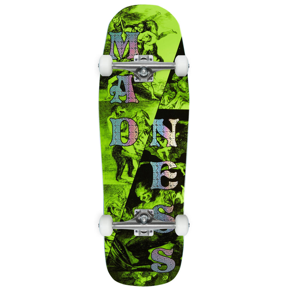 Madness Split R7 Skateboard Complete - Safety Yellow/Holographic - 10.00