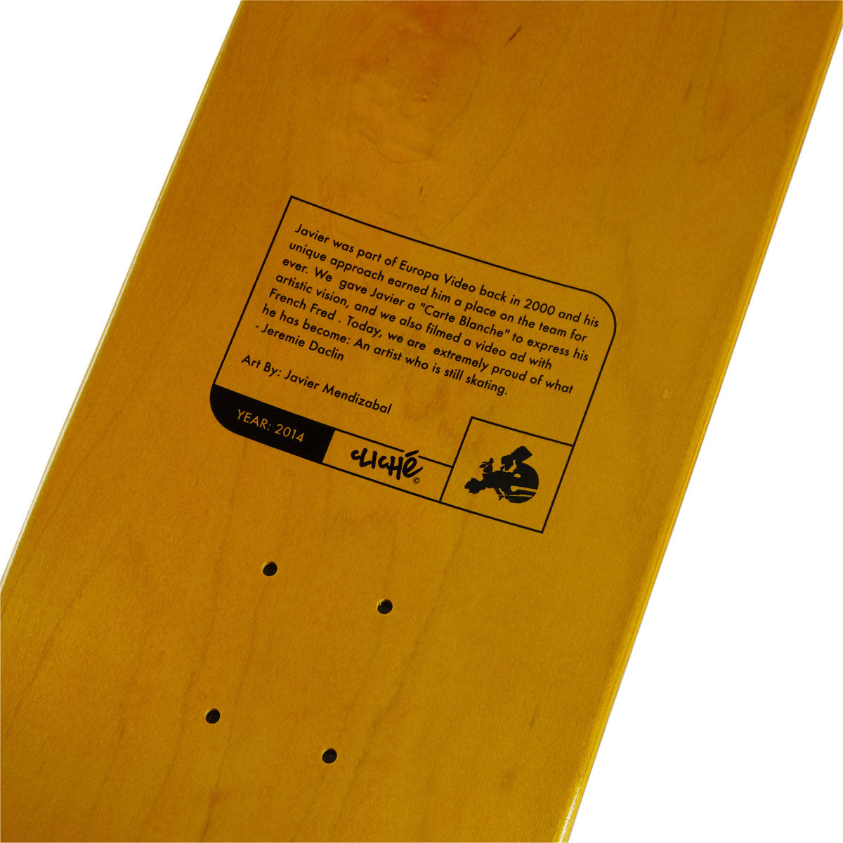 Cliché Javier Mendizabal Griptape Art Skateboard Complete - 8.25