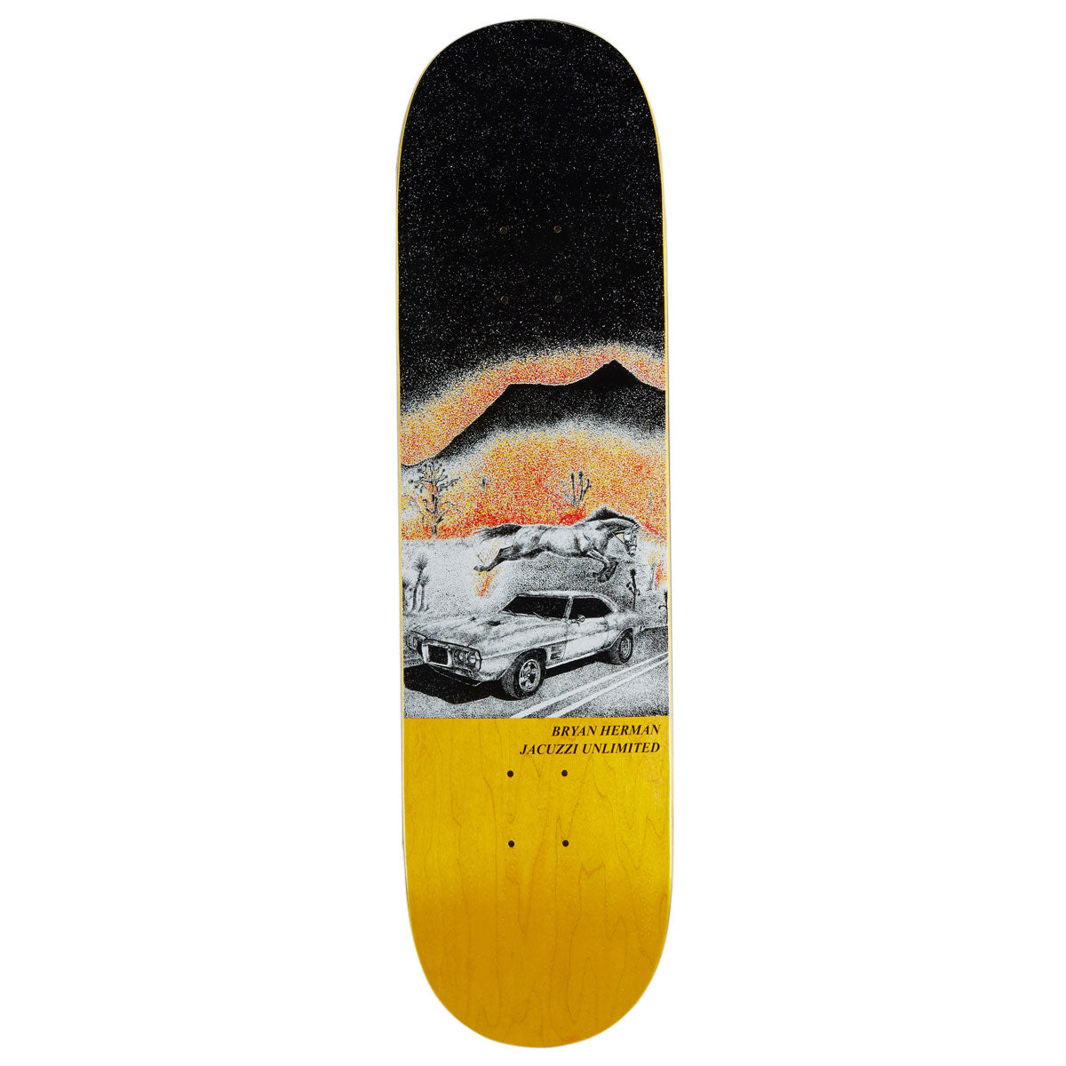 Jacuzzi Unlimited Bryan Herman Guest Board Fire Bird EX7 Skateboard Deck - Yellow - 8.25
